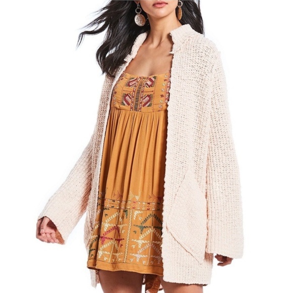 Free People Chunky Knitted Open Flow Jacket/Cardigan/Sweater Sz SP - Picture 3 of 8